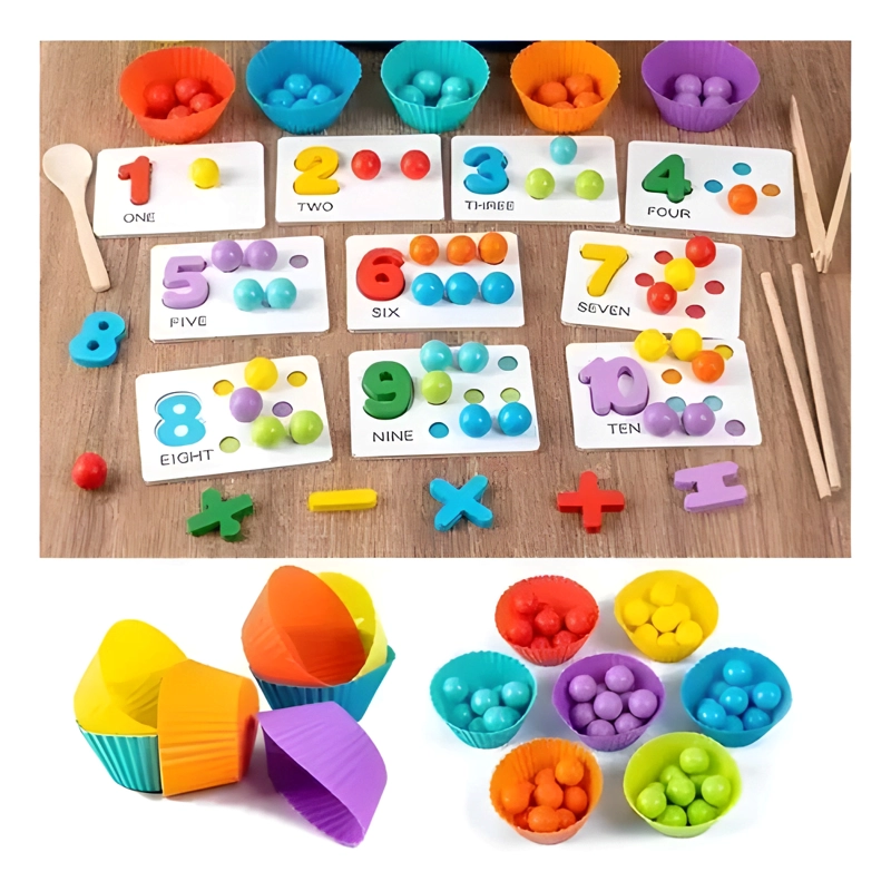 JUEGO MONTESSORI MATEMATICAS DIDACTICO DE MADERA MOTRICIDAD - 1