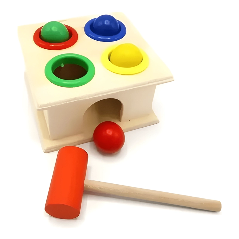 CAJA MARTILLO DIDACTICO MOTRICIDAD JUGUETE MADERA MONTESSORI - 1