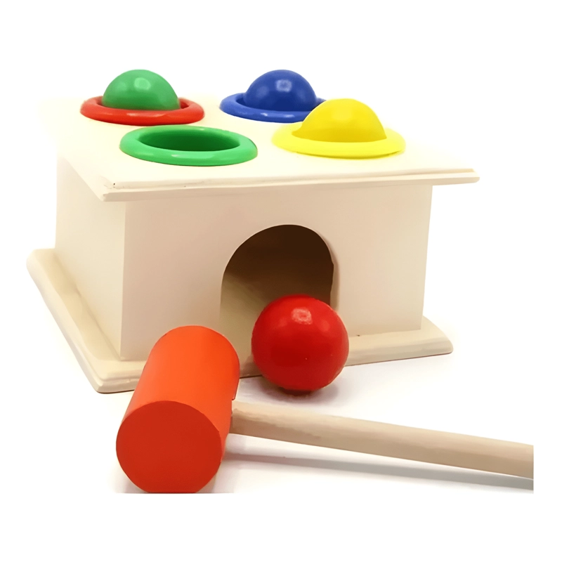 CAJA MARTILLO DIDACTICO MOTRICIDAD JUGUETE MADERA MONTESSORI - 2