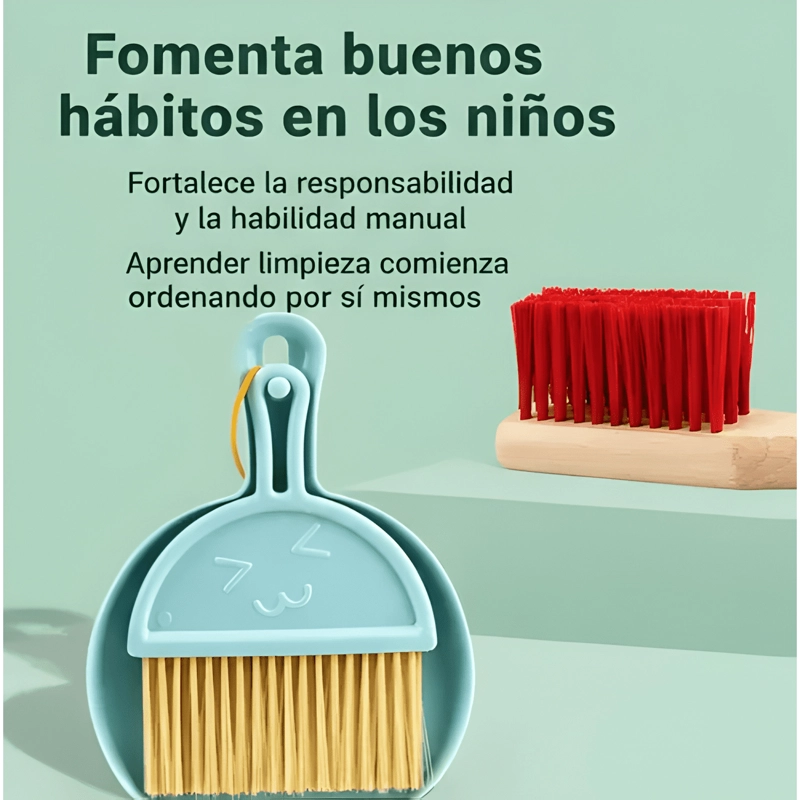 SET ASEO DIDACTICO MADERA NIÑOS JUGUETE LIMPIEZA - 4