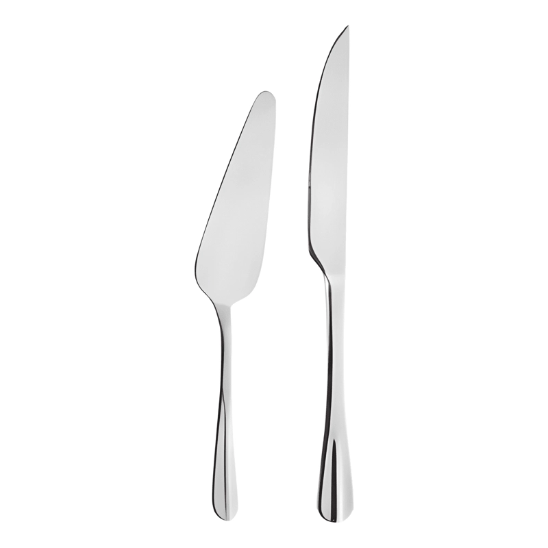 SET CUBIERTOS PARA TORTA 2 PIEZAS ACERO INOXIDABLE GRIS - 1