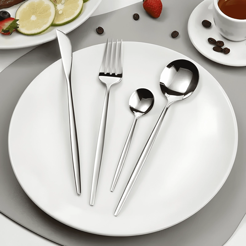 JUEGO DE CUBIERTOS DE 16 PIEZAS ACERO INOXIDABLE PLATEADO - 2