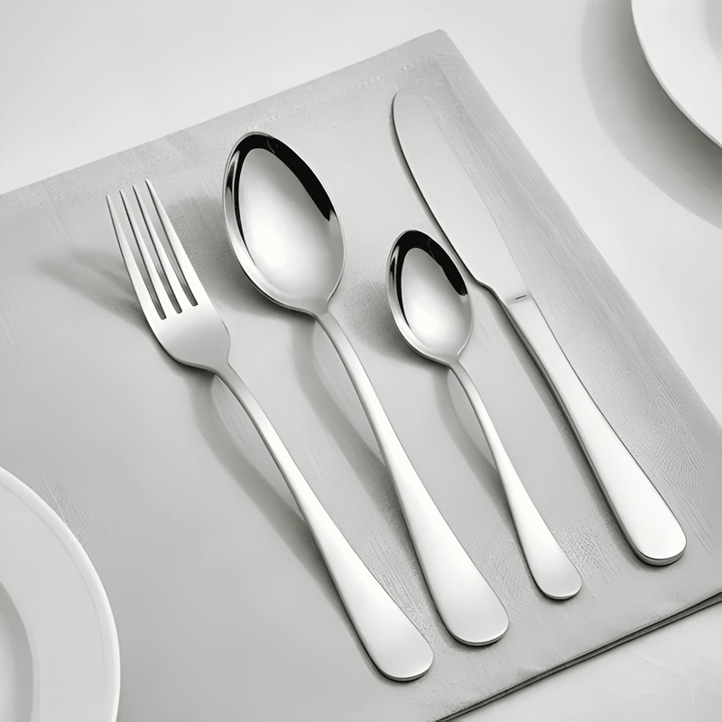 24-PIECE SILVERWARE SET, STAINLESS STEEL FLATWARE PLATEADO - 1