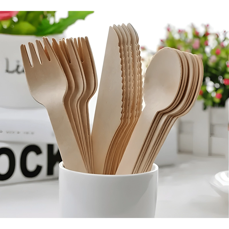 96 X CUBIERTOS, SERVICIO DE MADERA DESECHABLE ECOLOGICO #6 - 1