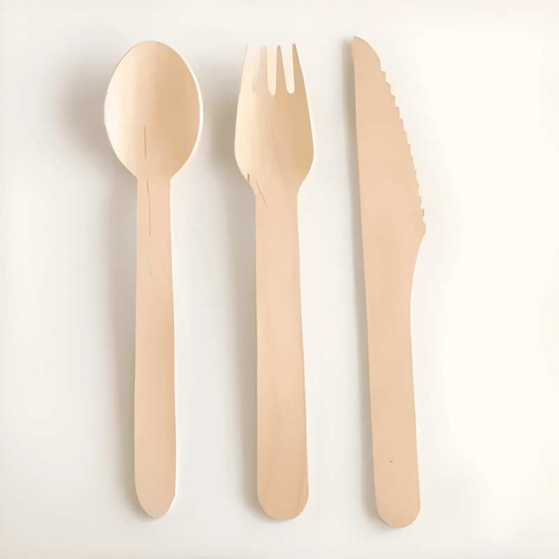 96 X CUBIERTOS, SERVICIO DE MADERA DESECHABLE ECOLOGICO #6 - 2