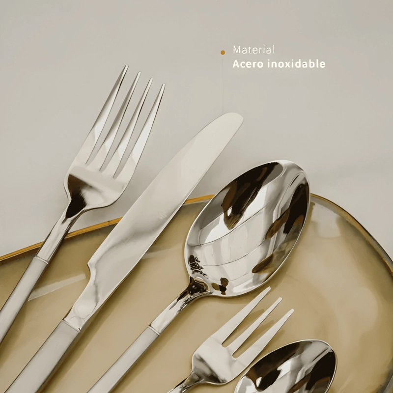 SET DE CUCHILLERIA 30 PCS CUBIERTOS ACERO INOXIDABLE - 2