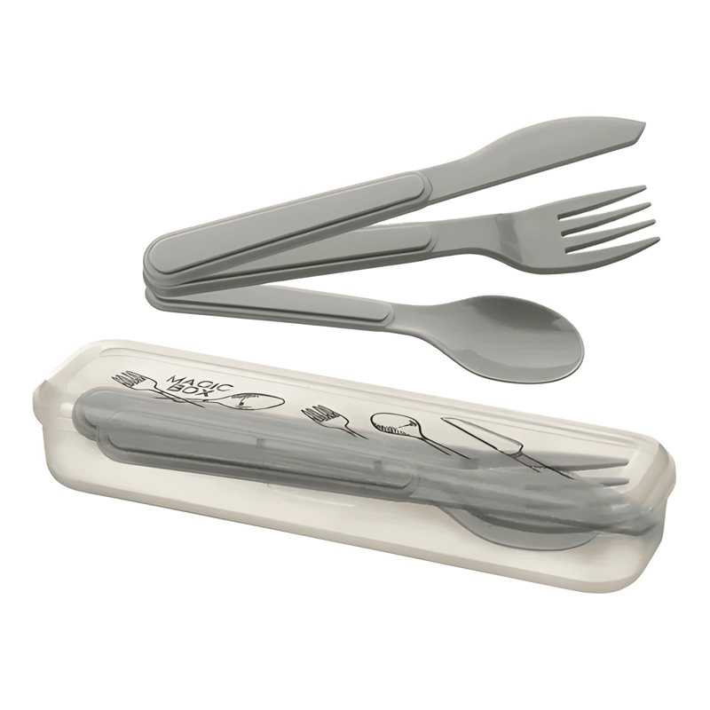 SET CUBIERTOS CUCHARA TENEDOR CUCHILLO CON ESTUCHE BPA FREE - 1