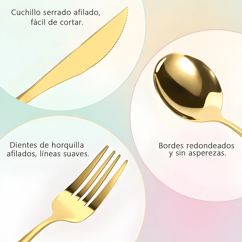 JUEGO DE CUBIERTOS DE 24 CUCHILLOS, CUCHARAS Y TENEDORES #1 - 4