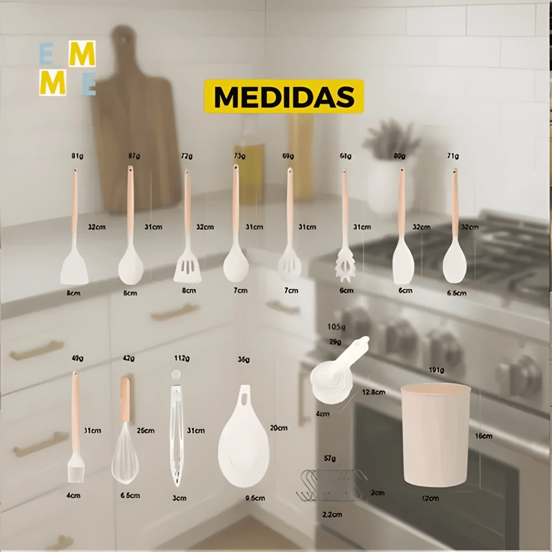 JUEGO DE UTENSILIOS COCINA PREMIUM TASAS MEDIDORA 33PZAS #2 - 4