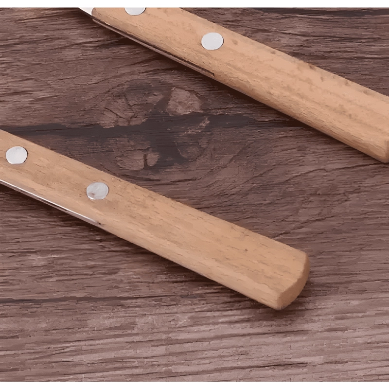 SET DE SERVICIOS MANGO DE MADERA UTENSILIOS COCINA CUBIERTOS - 4