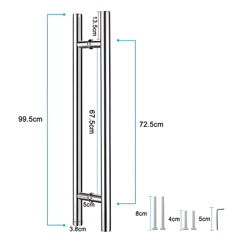 MANIJA TIRADOR PARA PUERTA DE ACERO INOXIDABLE 100 CM #2 - 1
