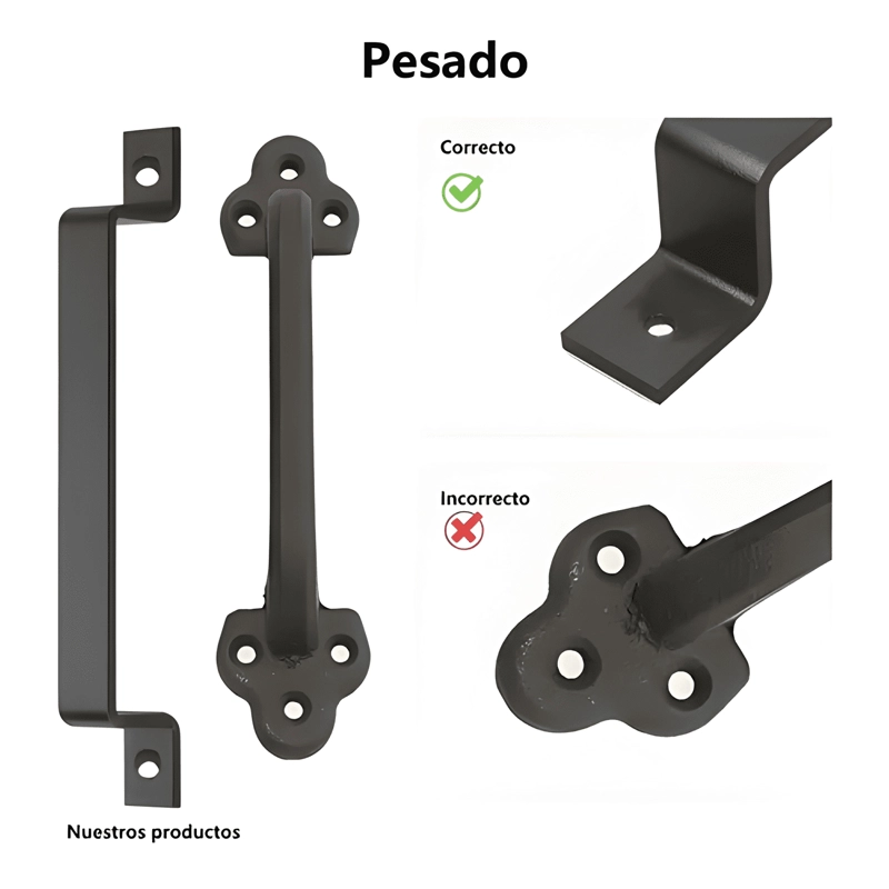 MANILLA ACERO AL CARBONO PUERTA GRANERO 19 CM 2PZ, NEGRO - 3
