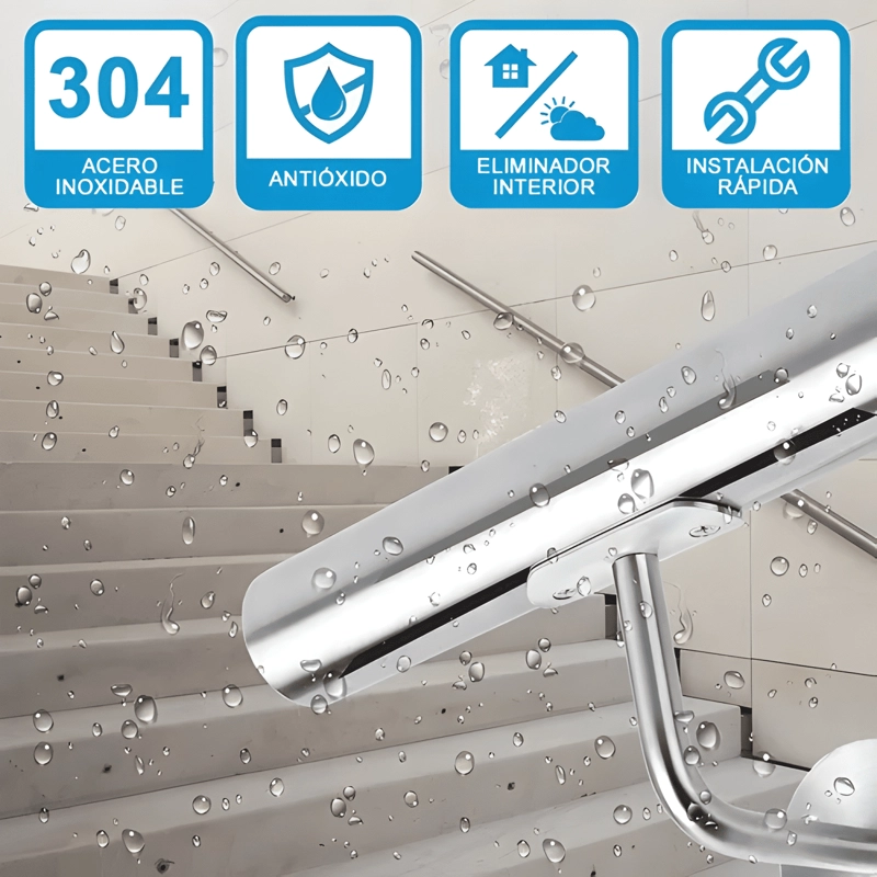 PASAMANOS INOX ESCALERAS 2 M CON SOPORTES, EMPALMABLE #2 - 4