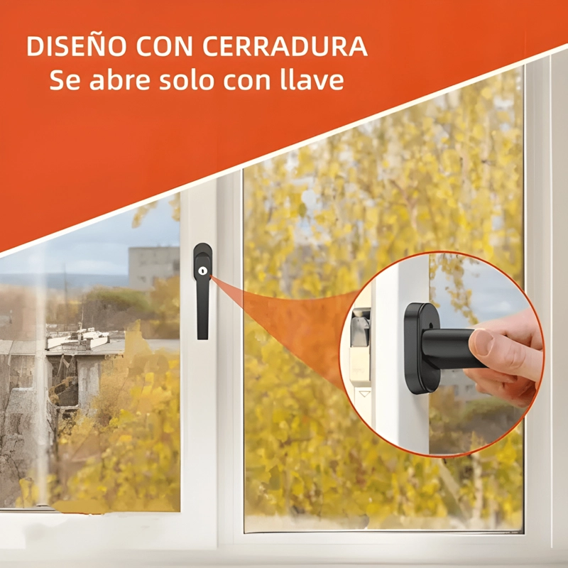 MANILLA ALUMINIO CON CERRADURA LLAVE Y SEGURO VENTANAS 4U - 4