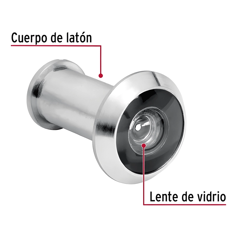 OJO MAGICO PARA PUERTA 140°, CROMO MATE #1 - 2