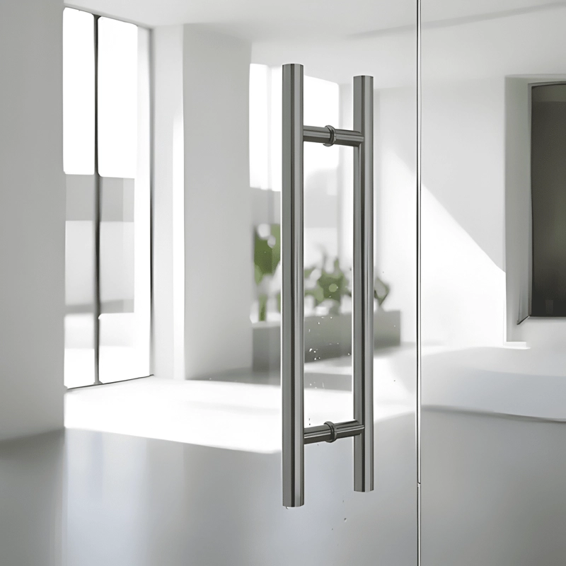 MANILLON DOBLE ACERO INOX 100 CM PUERTA MADERA Y CRISTAL #6 - 2