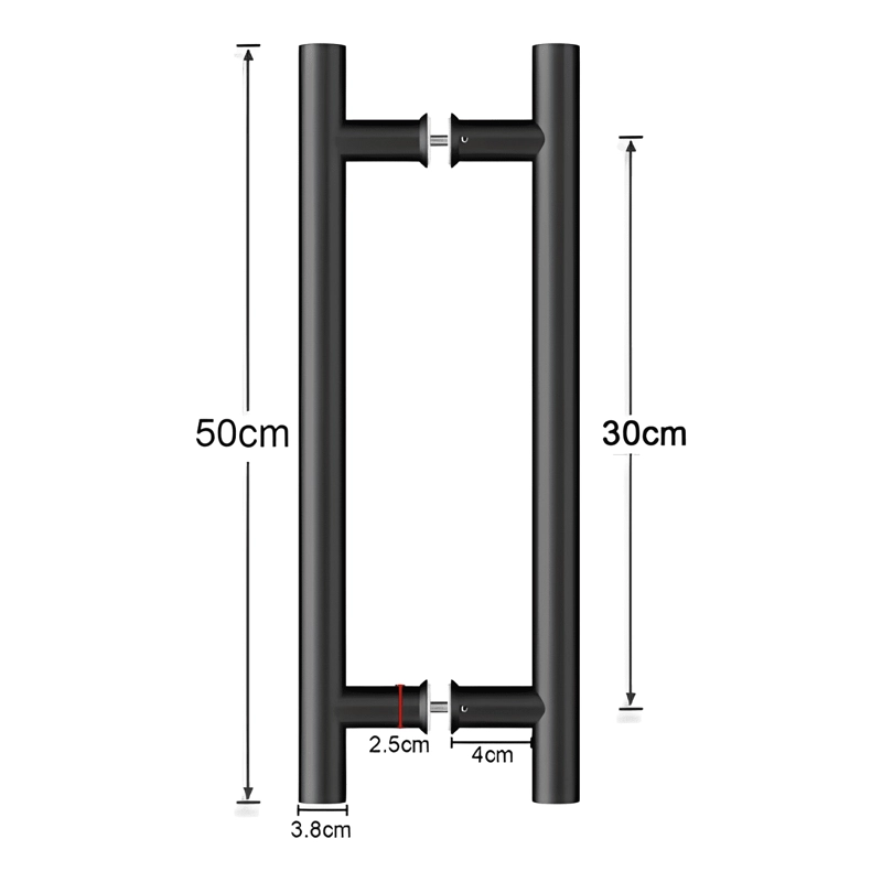 MANILLON DOBLE ACERO INOXIDABLE 50 CM PARA PUERTA MADERA #2 - 1