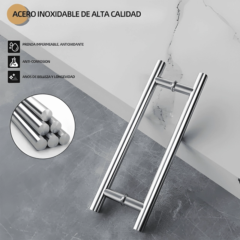MANILLON DOBLE ACERO INOXIDABLE 50 CM TODA CLASE DE PUERTA - 2