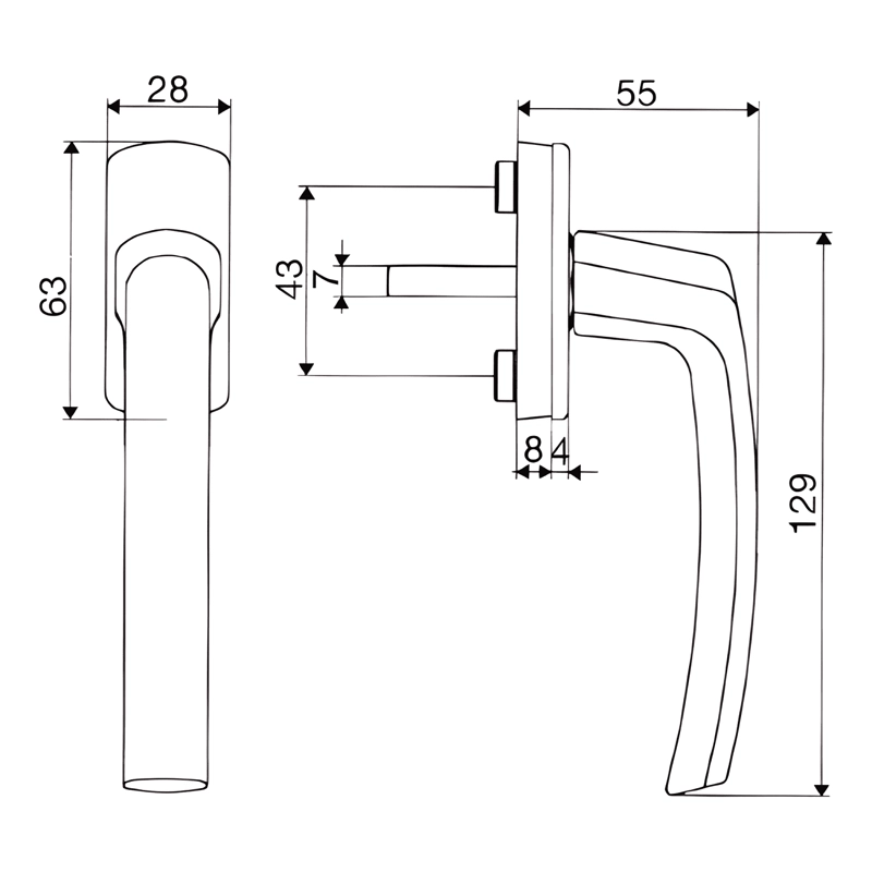 MANILLA RECTA PARA VENTANAS PVC Y ALUMINIO - 3