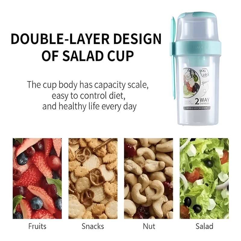 VASO CONTENEDOR HERME TICO PARA ENSALADA Y CEREAL - 1