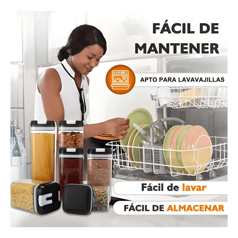 SET 6 FRASCOS TARROS CON TAPA DE BAMBU - 2