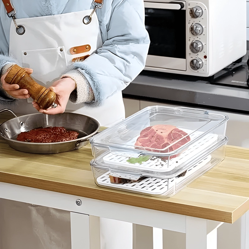 ORGANIZADOR ACRILICO PARA REFRIGERADOR, FRUTAS Y VERDURAS - 1