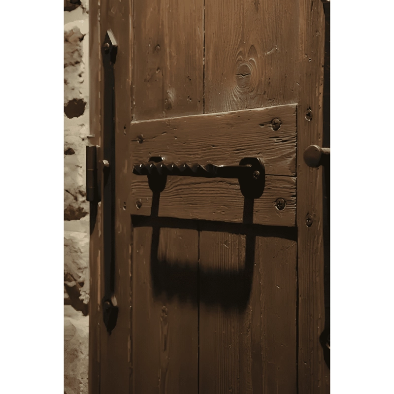 MANILLA FIERRO RUSTICA COLONIAL PARA PUERTAS, NEGRA - 1