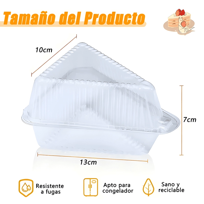 ENVASE TRIANGULAR PORTA TORTA 13X10X7 CM 100U #2 - 1