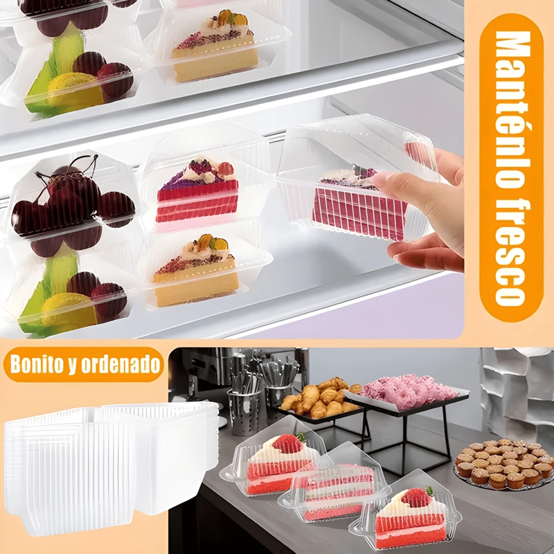 ENVASE TRIANGULAR PORTA TORTA 13X10X7 CM 100U #2 - 4