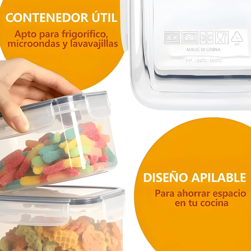RECIPIENTE HERME TICO PLASTICO PORTACEREALES 28U - 1