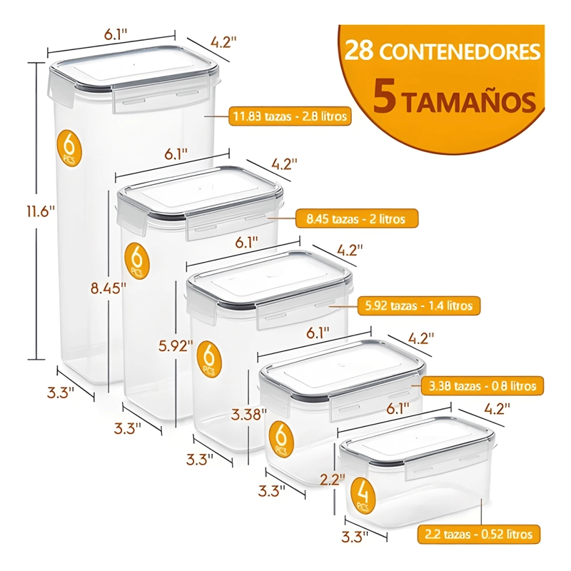 RECIPIENTE HERME TICO PLASTICO PORTACEREALES 28U - 3