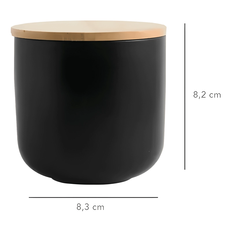 SET 3 CONTENEDORES CERAMICA HERME TICOS, NEGRO - 1