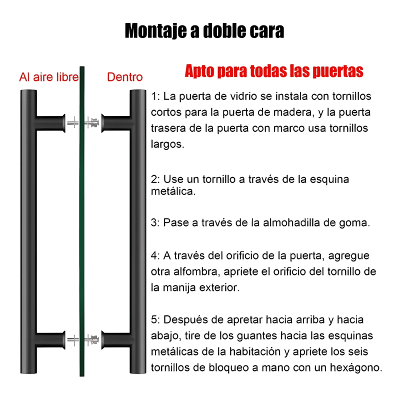 MANILLON DOBLE 100 CM PARA MADERA, CRISTAL Y METAL - 4
