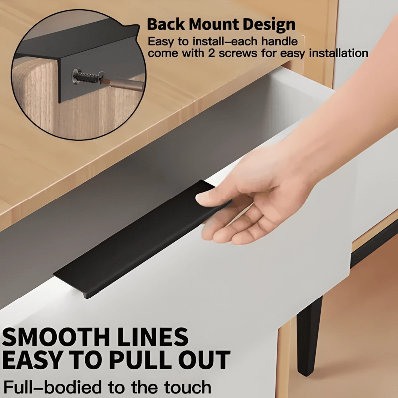 JALADERA OCULTA PERFIL L 15 CM PARA CAJONES Y PUERTA 12PZ - 4