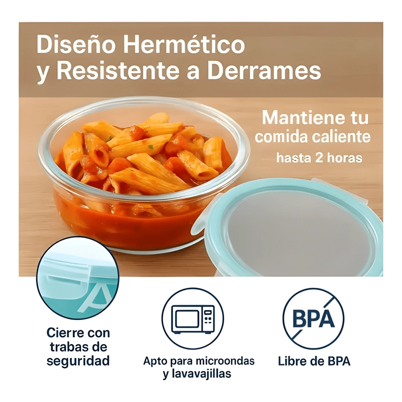 CONTENEDOR HERME TICO VIDRIO COLACIONES 10U, TRANSPARENTE - 2