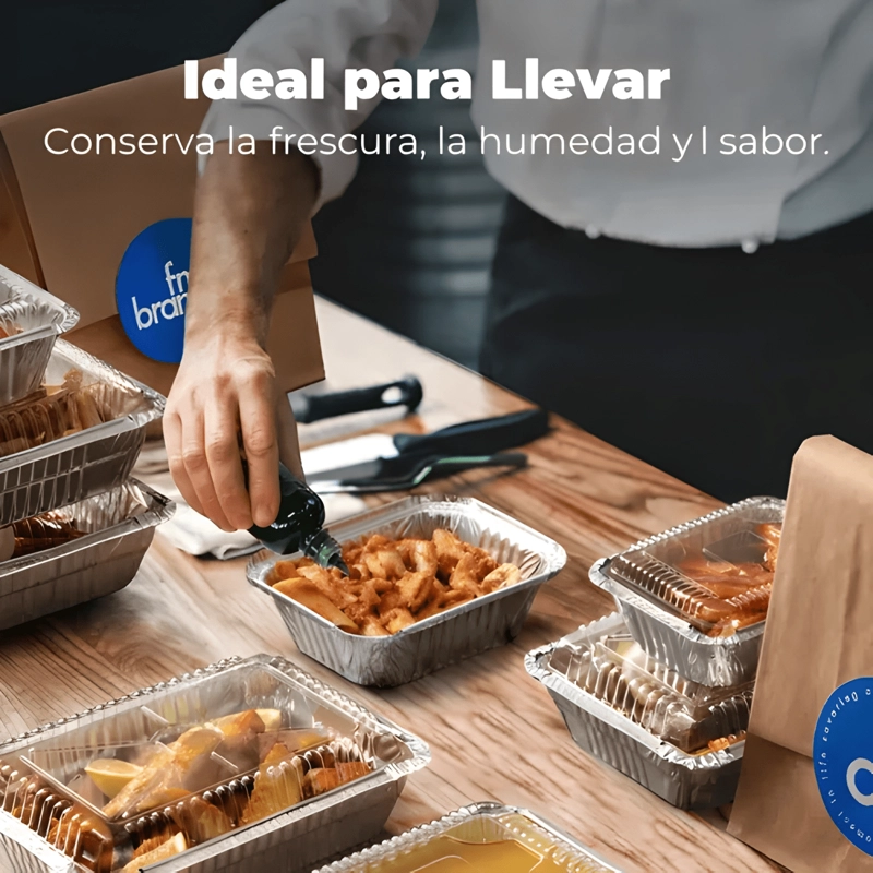 CONTENEDOR ENVASE ALUMINIO C30 CON TAPA 20U, TRANSPARENTE - 3