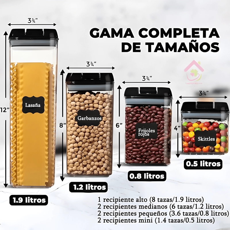 SET 7 FRASCOS TARROS CON TAPA - 3