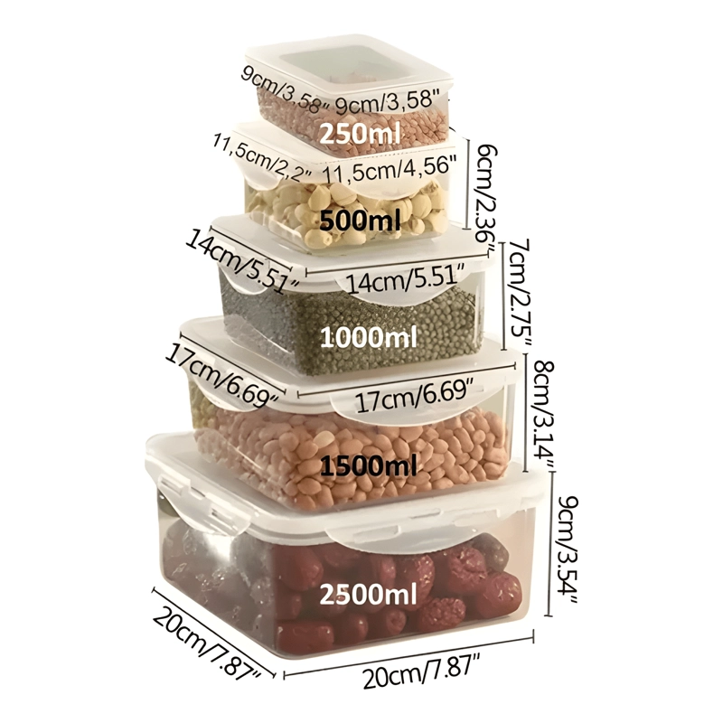 TAPER HERME TICO PLASTICO 250 ML A 2,5 L MICROONDAS 5U - 2