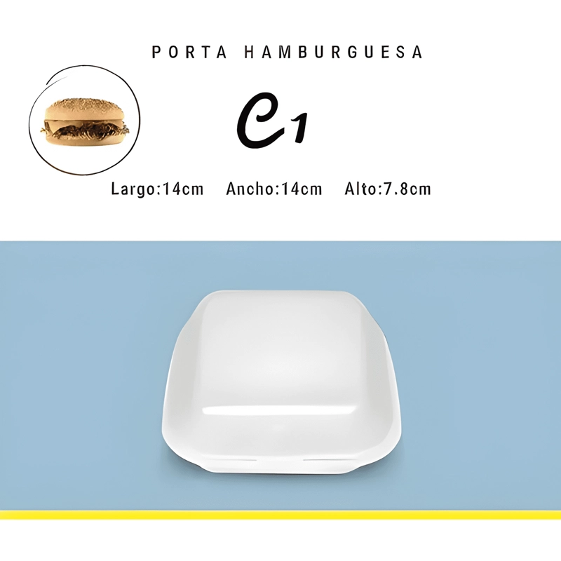 ENVASE CONTENEDOR PORTA SANDWICH Y HAMBURGUESA 100U - 2