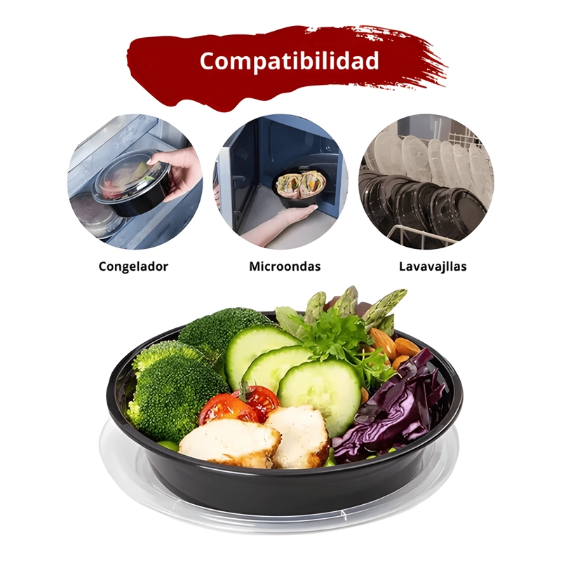 CONTENEDOR HERME TICO MEAL PREP REUTILIZABLE 946 ML 10U - 3