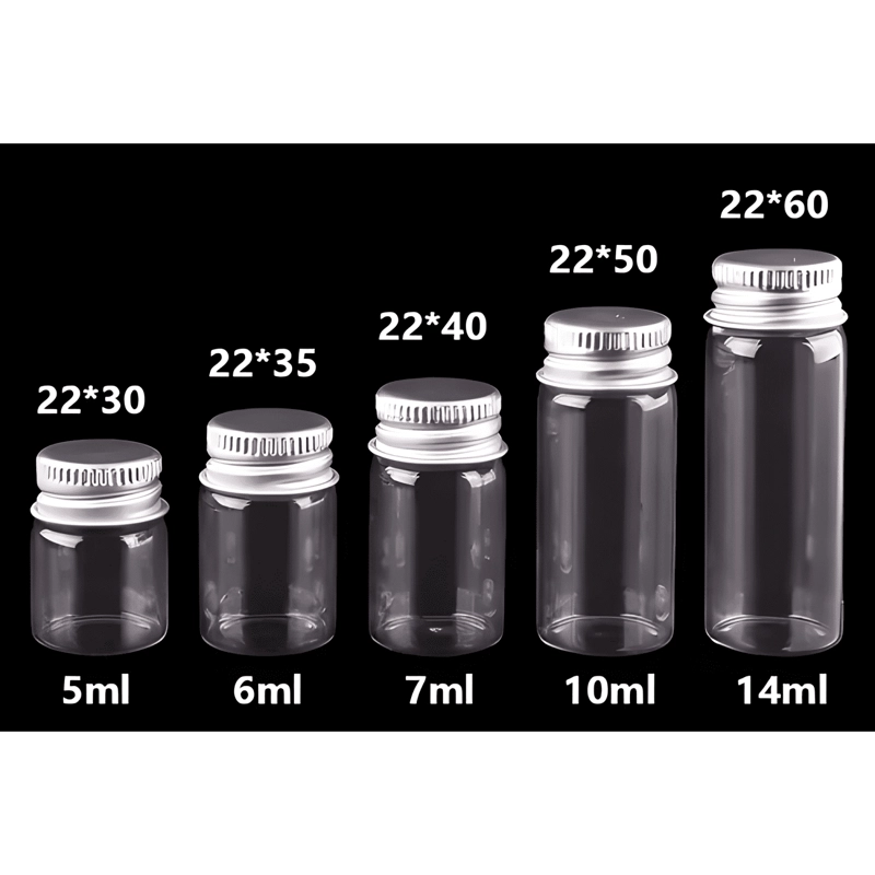 MINI BOTELLA FRASCO VIDRIO 3X3 CM 10 ML TAPA ROSCA 12U - 1