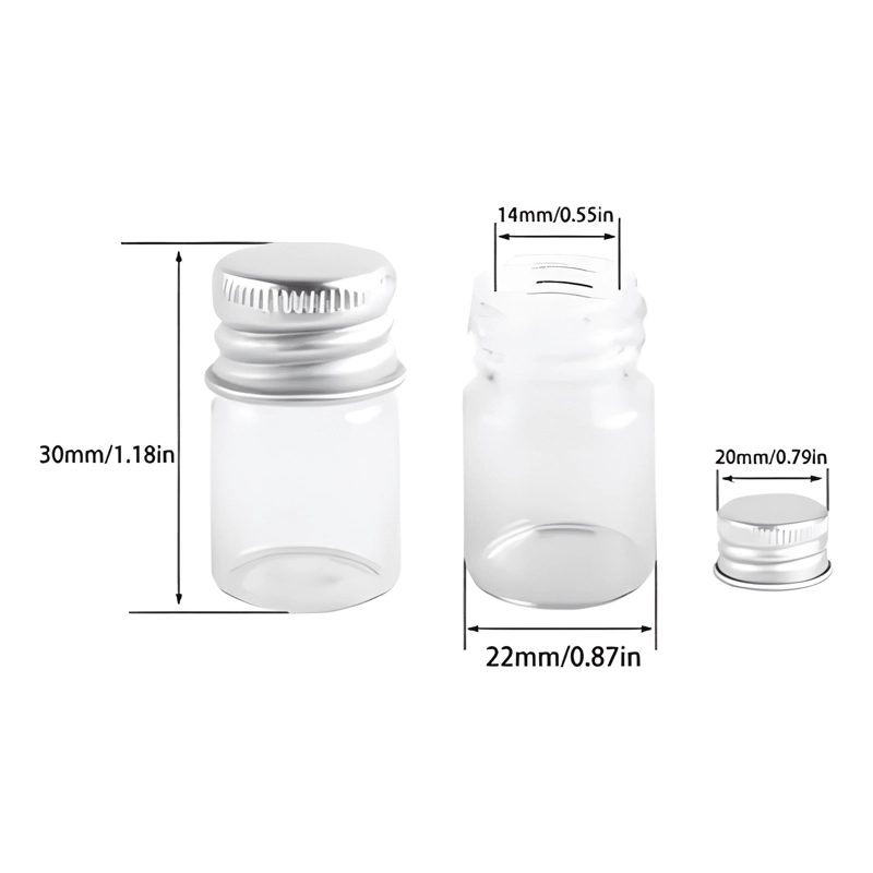 MINI BOTELLA FRASCO VIDRIO 3X3 CM 10 ML TAPA ROSCA 12U - 2