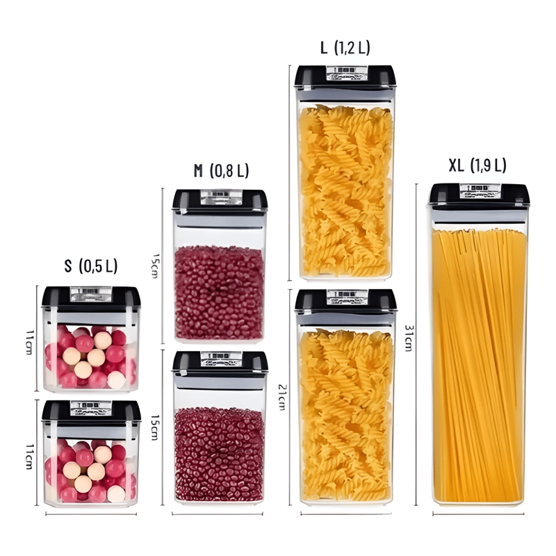 SET 7 CONTENEDORES TAPA HERME TICA PARA ALMACENAR - 1
