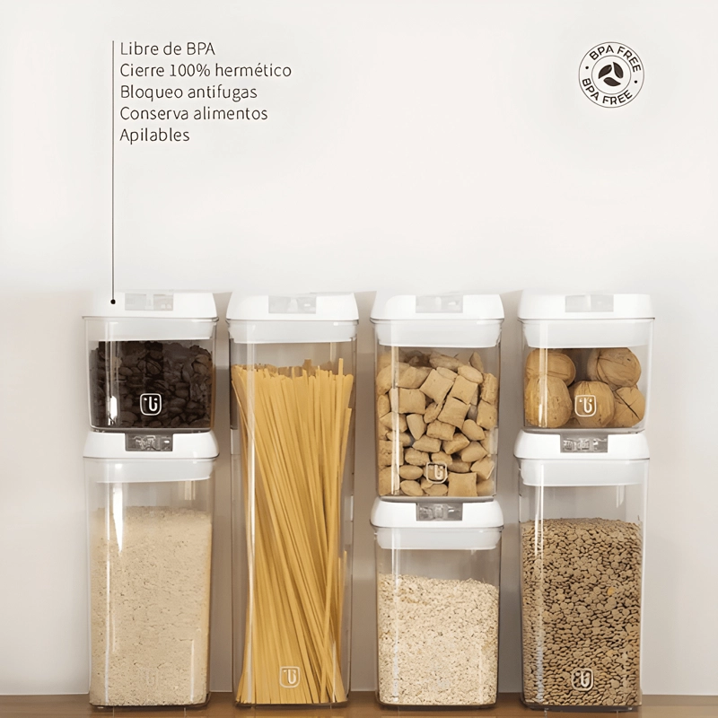PACK 10 CONTENEDORES HERME TICOS PLASTICO, BLANCO - 4