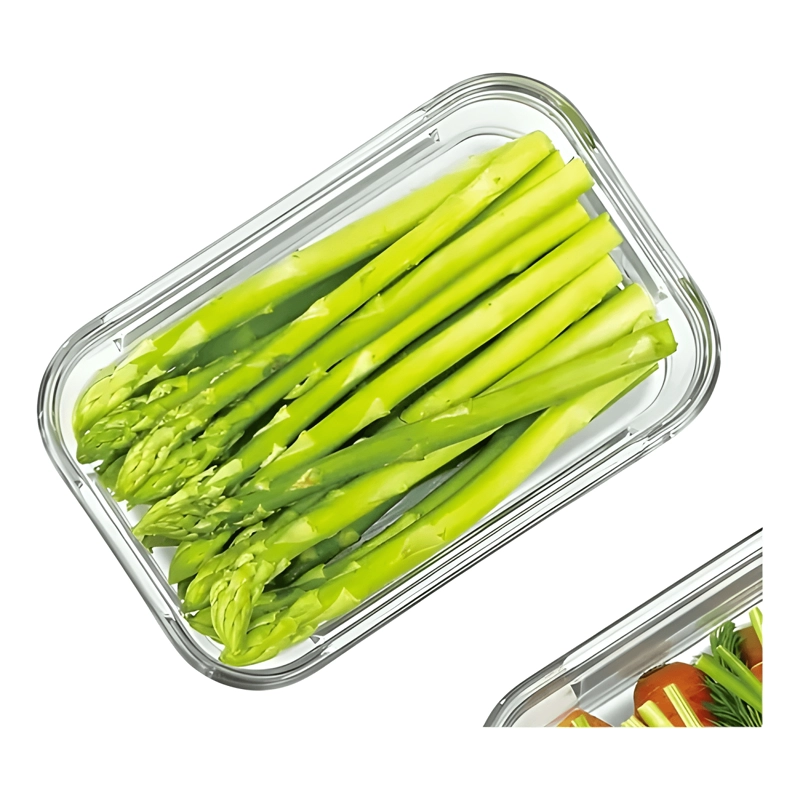 CONTENEDOR HERME TICO VIDRIO RECTANGULAR 420 ML, TRANSPARENTE - 2