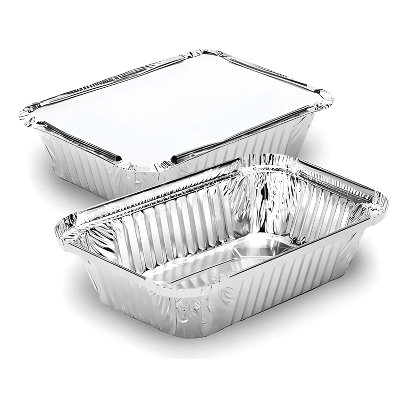 CONTENEDOR ENVASE ALUMINIO C10 CON TAPA 20U, PLATEADO - 2