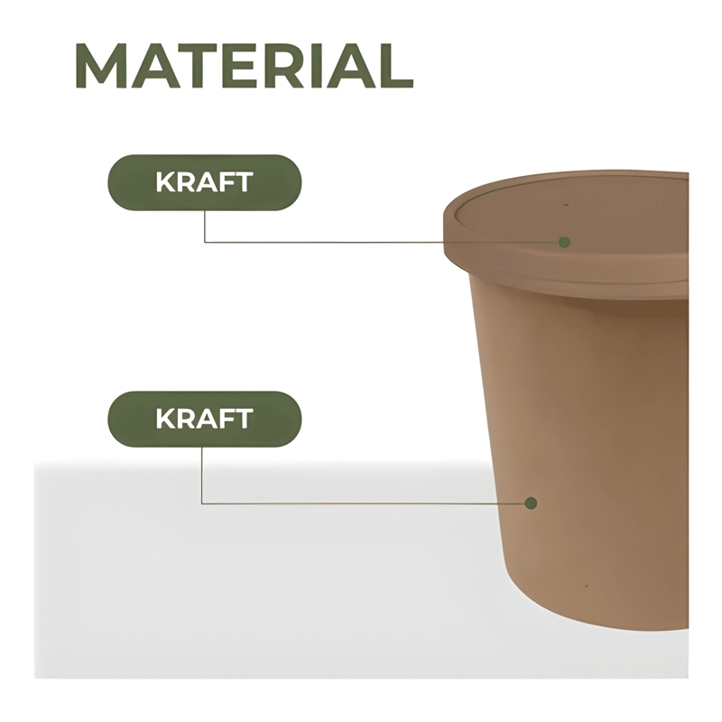 POTE CONTENEDOR KRAFT 16 OZ CON TAPA CARTON 100U - 3