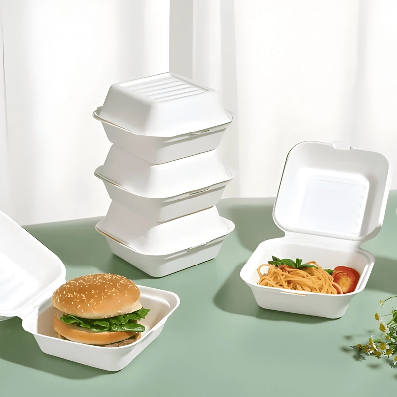 ENVASE BIODEGRADABLE PORTA SANDWICH Y HAMBURGUESA 50U - 2