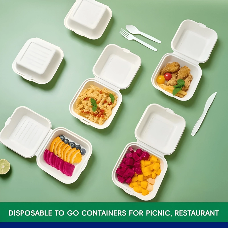 ENVASE BIODEGRADABLE PORTA SANDWICH Y HAMBURGUESA 50U - 3