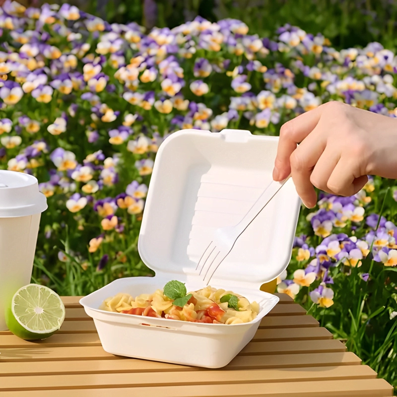 ENVASE BIODEGRADABLE PORTA SANDWICH Y HAMBURGUESA 50U - 4